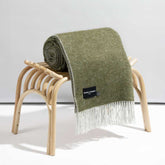 The Loft - Pure New Wool Throw - Reversible Fern / Grey